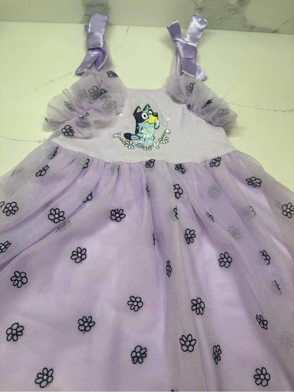 Disney Lavender Floral Tulle Dress with Bluey
